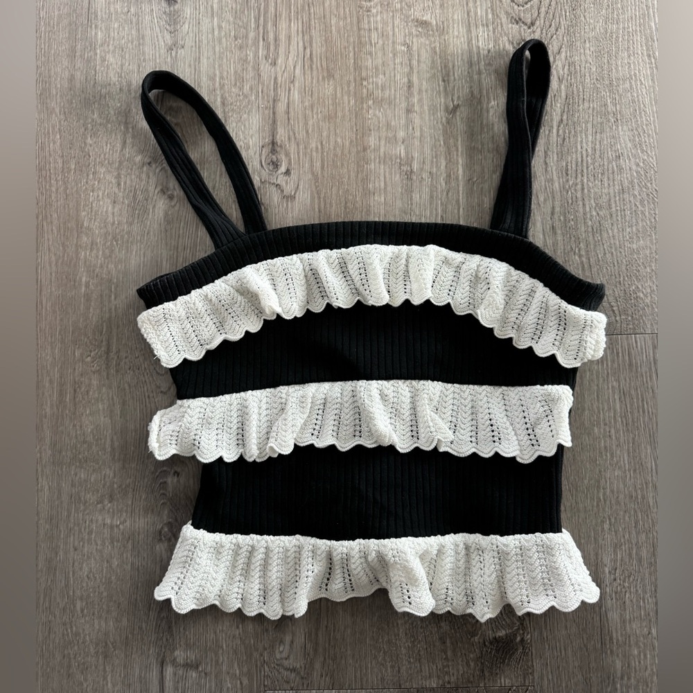 Zara ruffle tank top